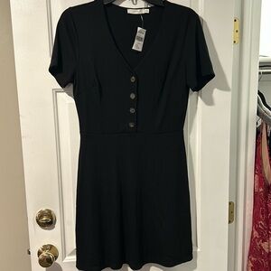 Lush black ribbed dress